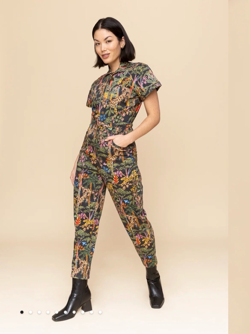 Floral Safari Printed Jumpsuit in Multi